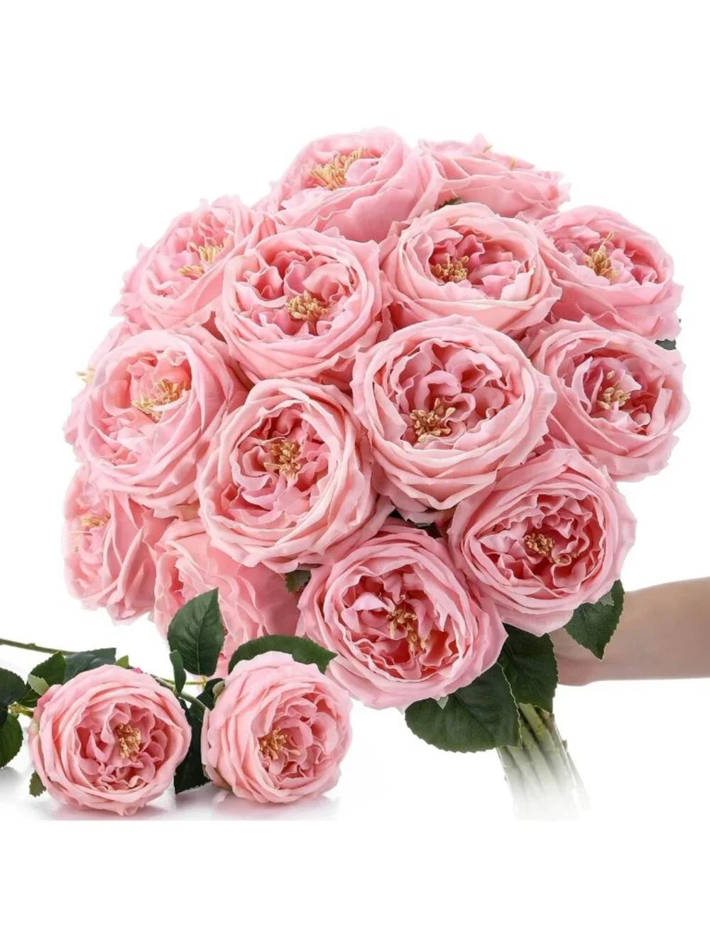 20 Pcs Pink Peonies Artificial Flowers - Realistic Faux Floral Decor for Home